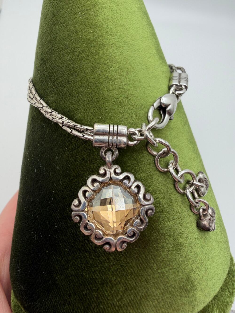 Brighton Danube multistrand bracelet a champagne-colored Swarovski crystal